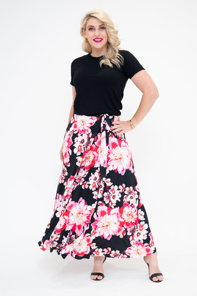 wrap skirt in a midi length 