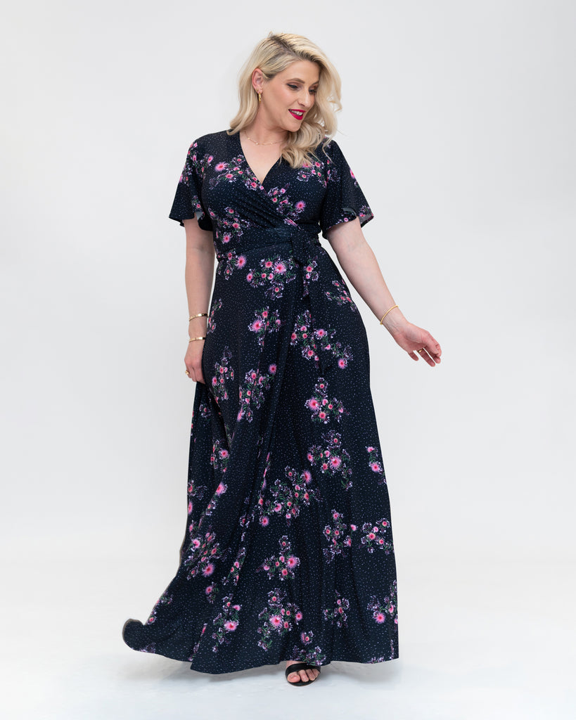 Jasmine inspired dress maxi  flutter sleeve 