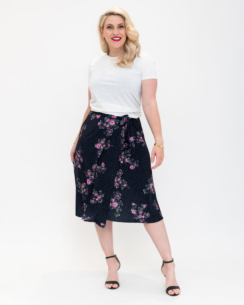 wrap skirt knee length 