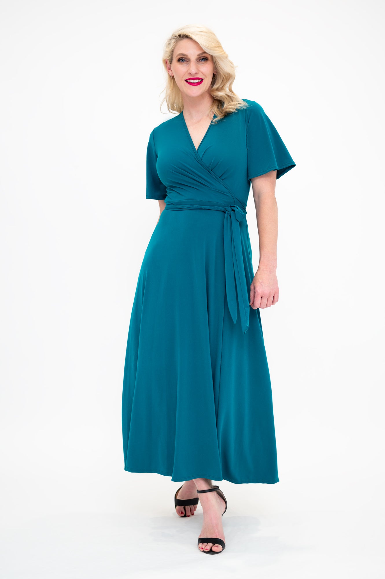 Wrap Dress Teal Teal Wrap Gold Buckle Midi Dress AX Paris Wrap Dress Teal Teal Wrap Gold Buckle Midi Dress AX Paris