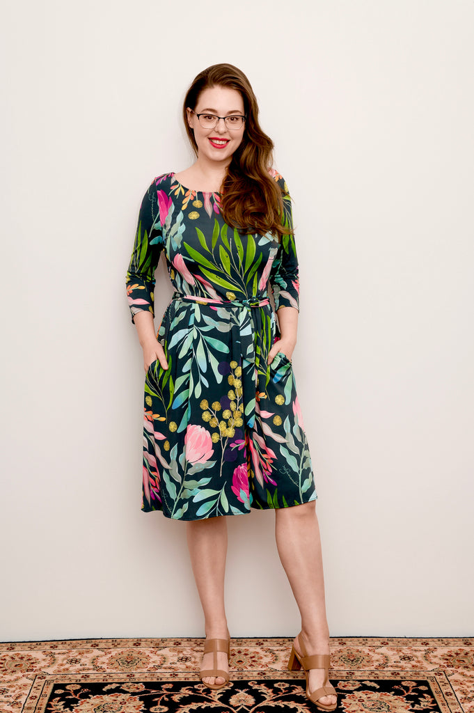 Shift  dress is available in regular and plus size dress options this variant is the Claire shift dress 