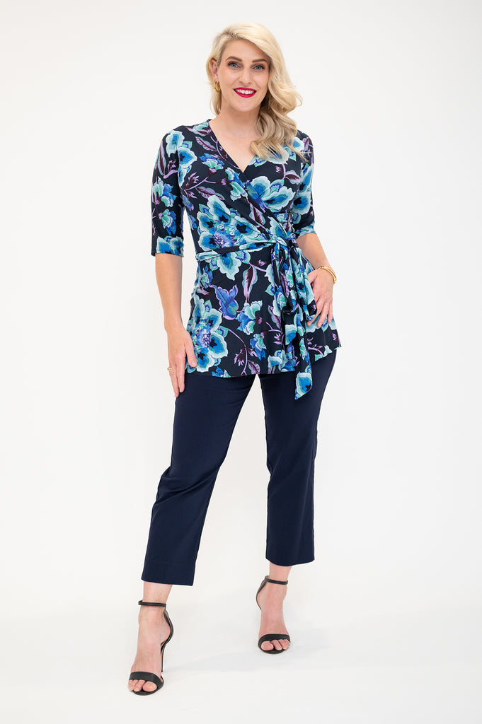bebe Wrap top is available in regular and plus size dress options