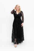 Wrap dress is available in regular and plus size dress options  black wrap dress maxi