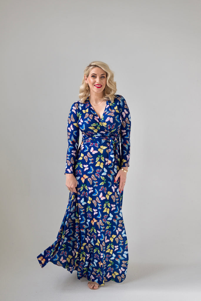 Wrap dress is available in regular and plus size dress options  winter sleeve 