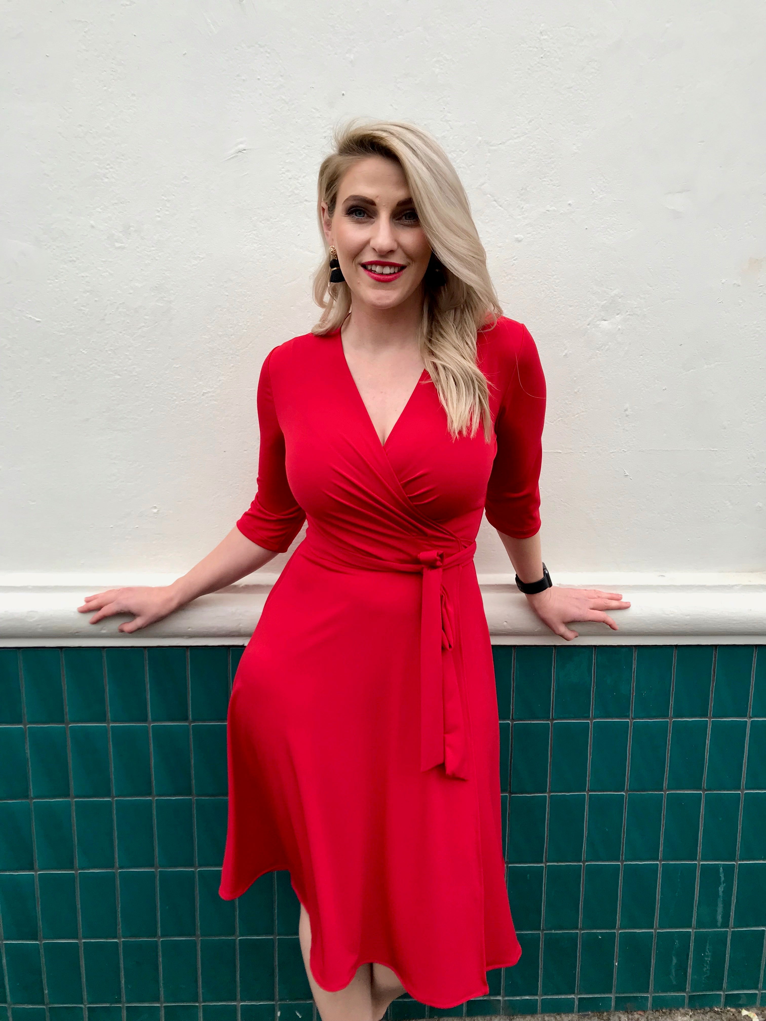 Red Wrap Dress BY SAMANTHA MELBOURNE